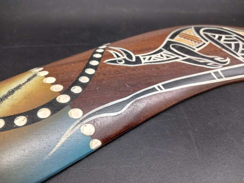 Vintage! Australian Treasures  Boomerang  Wood  Handpainted & Handcrafted.
