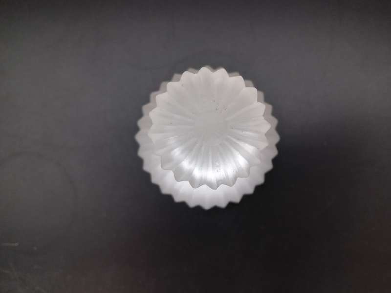 Vintage! Clear Satin Frosted Glass Ribbed Perfume Bottle With Stopper.