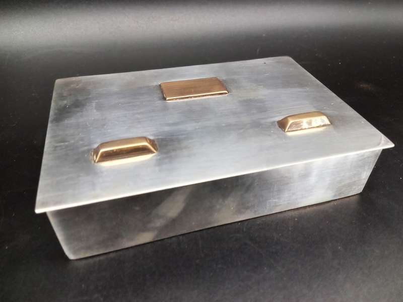 Vintage! Charming Solid Silver and Gold? Cigarette Case / Trinket Box
