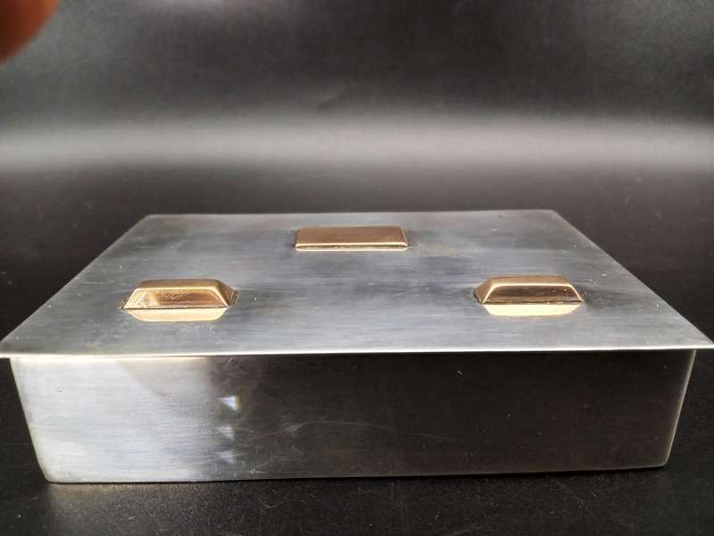 Vintage! Charming Solid Silver and Gold? Cigarette Case / Trinket Box