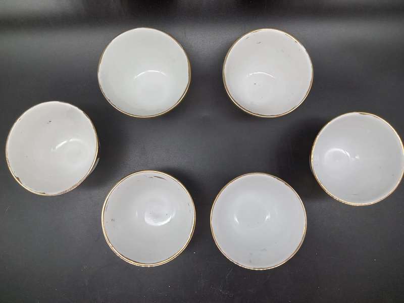 Vintage! China - Hand Painted - Dragon & Phoenix - Set of 6 Tea/Sake Cups