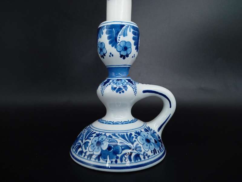Vintage! Holland - Royal Delft - De Porceleyne Fles -  Candle Holder, Chamberstick (repaired)