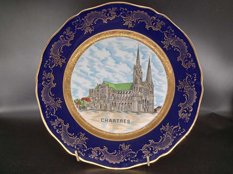 Vintage! French - Decorative Plate - Limoges France - Chartres Cathedral