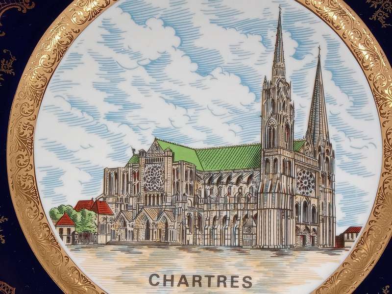 Vintage! French - Decorative Plate - Limoges France - Chartres Cathedral