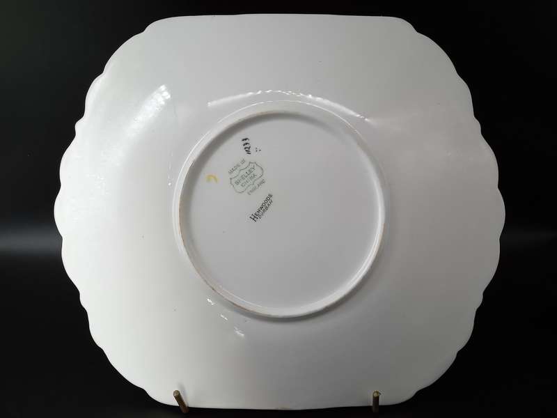 Vintage! England - Shelley - Art Deco - Cake Plate - Queen Anne Shape - Yellow Tulips