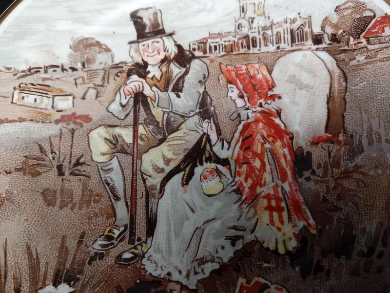 Vintage!  England - Plex Pottery - Dickens Series - Little Nell & Her Grandfather - Small Plate