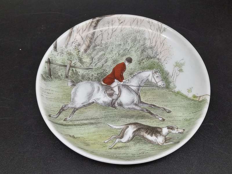 Vintage! W Germany - AK Kaiser - Porcelain - Coaster / Small Plate / Trinket Dish - Fox Hunting