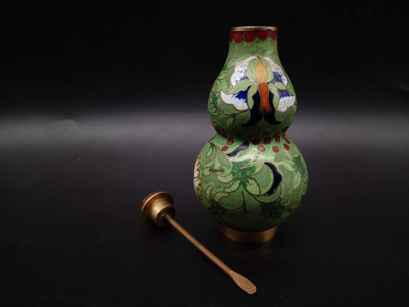 Vintage! Chinese - Cloisonné - Double Gourd - Snuff Bottle
