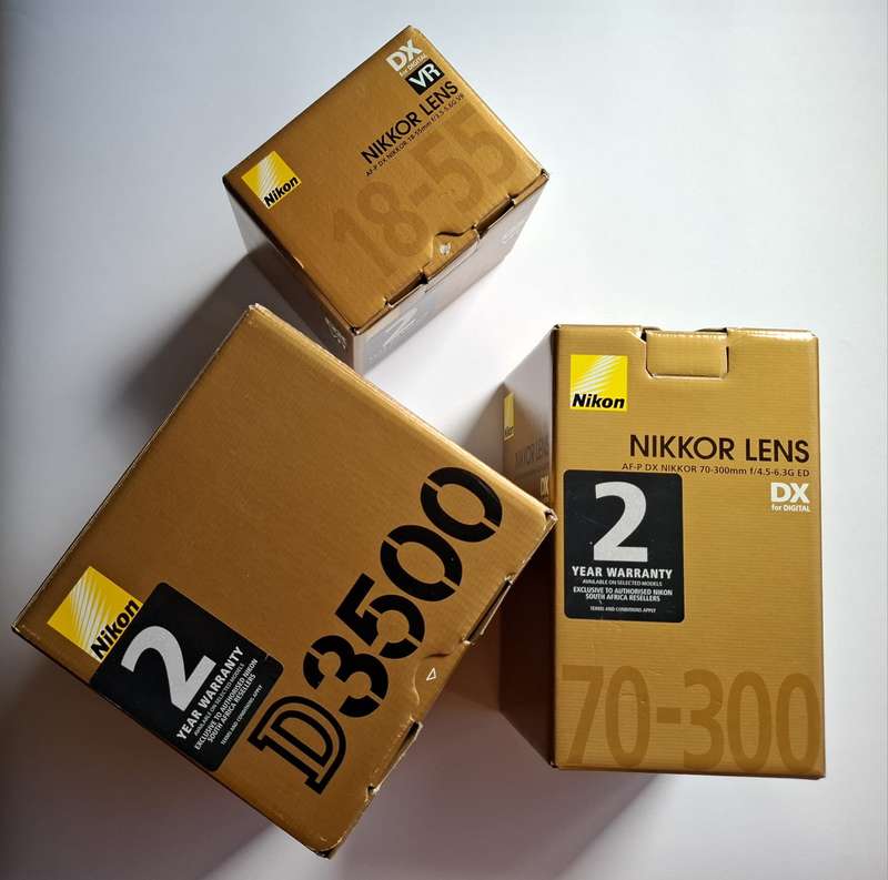 Nikon D3500 Camera Body + 70-300mm & 18-55mm Kit Lenses