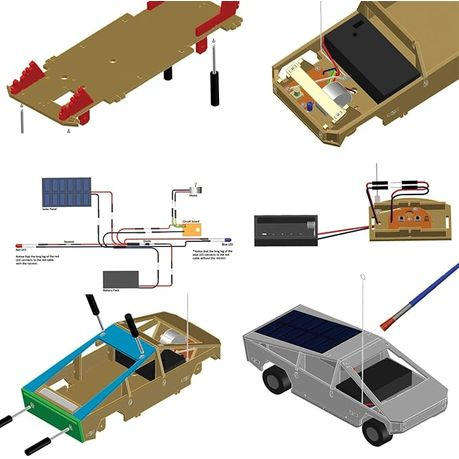 Tesla Cybertruck RC - 51 Piece DIY Solar Powered RC, Standard