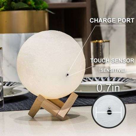 LED Colour Changing Moon Night Light Lamp - Large