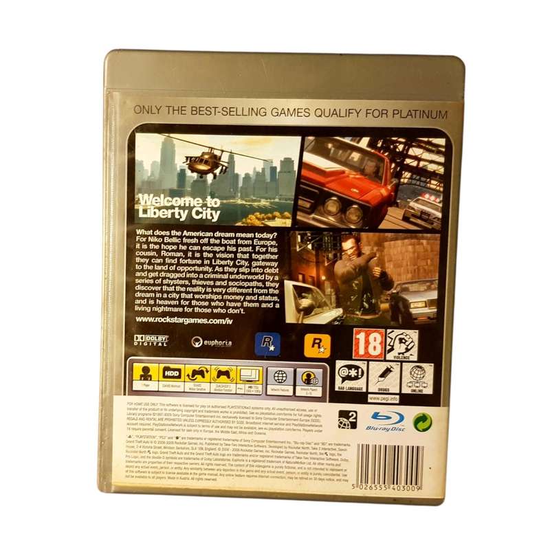 Grand Theft Auto IV Platinum PS3 Game Complete in Box Rockstar Open World Classic