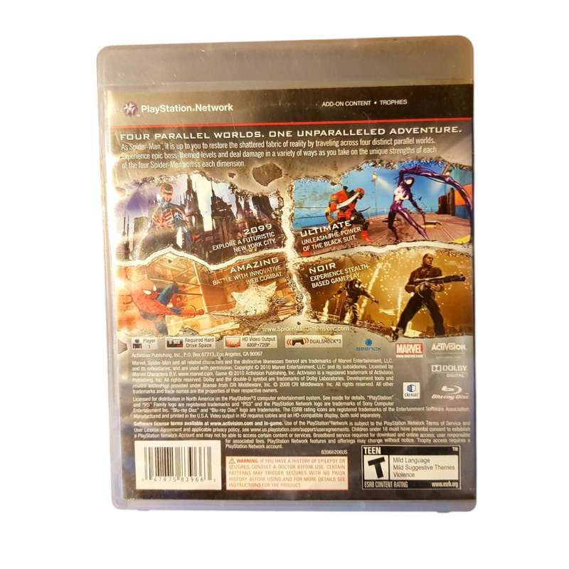 Spider-Man Shattered Dimensions PS3 Game Game in Box, No Manual Very Good Condition