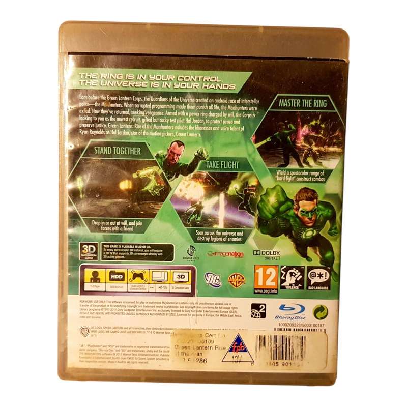 Green Lantern: Rise of the Manhunters PS3 Game Good Condition No Manual DC Comics Superhero