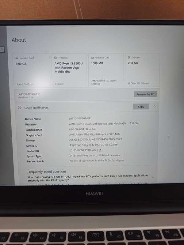 Huawei Matebook D14 2020