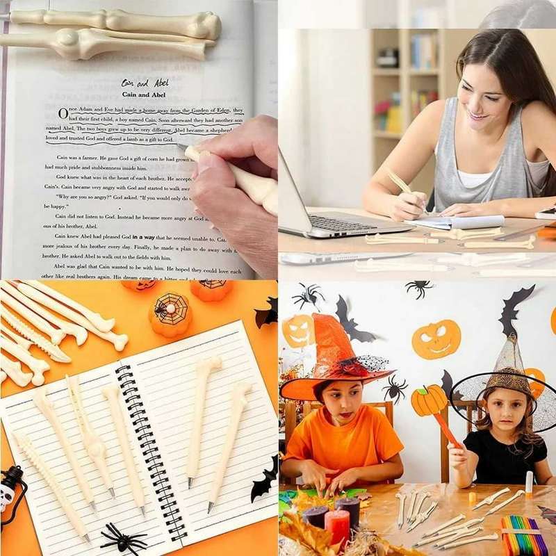 5Pcs Creative Bone Ballpoint Pens Party Decorative Ballpoint Pens Realistic Bone Shape Pens(Blue)