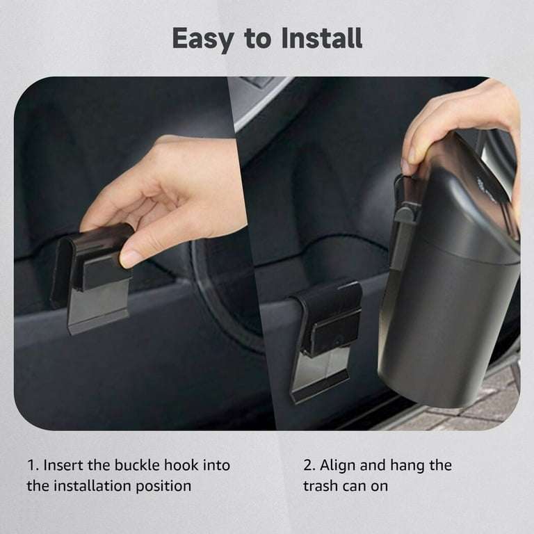 Car Trash Can Bin with Lid, Vehicle Trash Can with Trash Bags, Waterproof Mini Garbage Organizer,