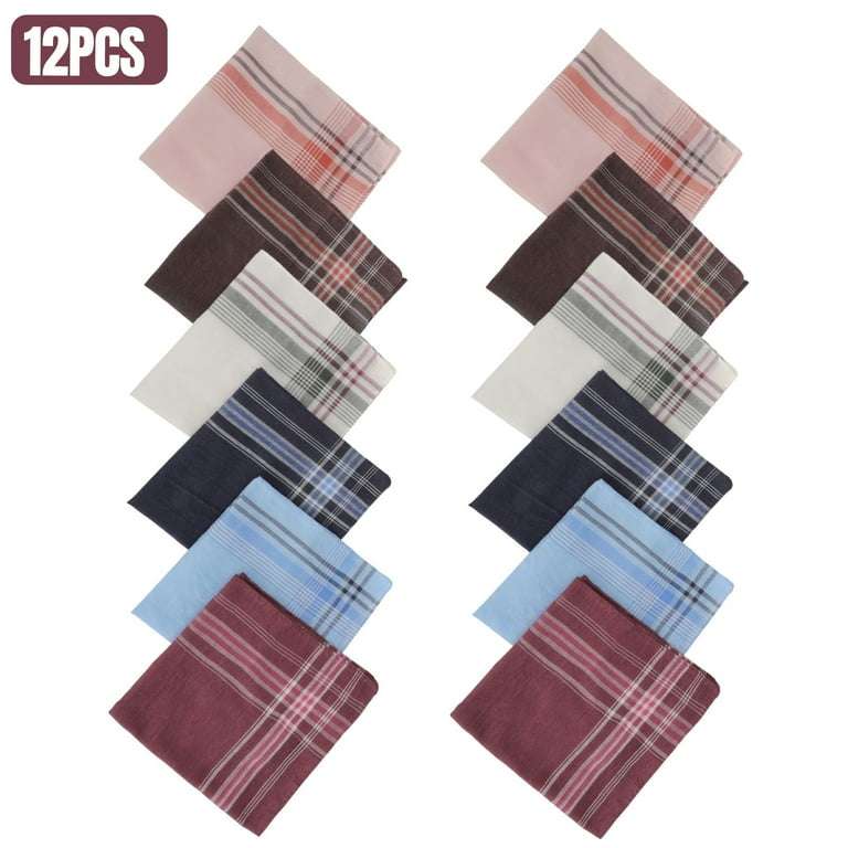12 Pcs Handkerchiefs for Men,Classic Design Mens Handkerchiefs,Premium Fabric Handkerchief Cotton