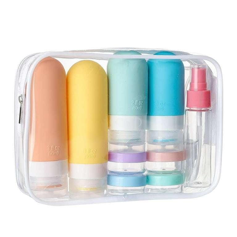 16 Pack Travel Bottles Set -Approved Leak Proof Silicone Squeezable Containers for Toiletries, Condi
