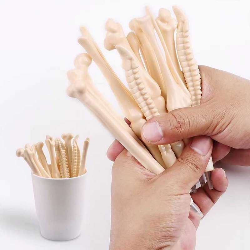 5Pcs Creative Bone Ballpoint Pens Party Decorative Ballpoint Pens Realistic Bone Shape Pens(Blue)