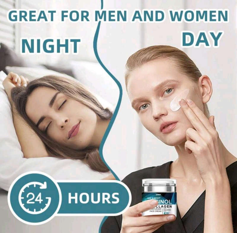 Retinol Collagen Cream for Face  Anti-Aging Night Moisturiser with 5% Hyaluronic Acid