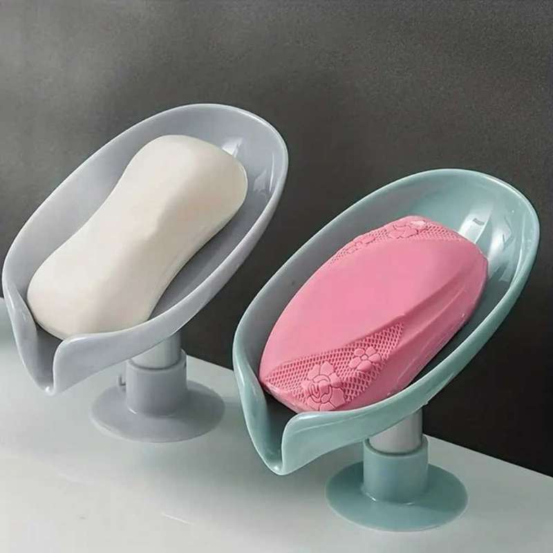 2pcs No-Drill Suction Cup Soap Shelf | Wall-Mounted Drainable Storage Rack for Bathroom & Kitchen