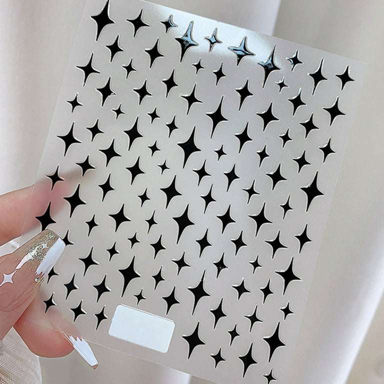 4pcs Shiny Star Nail Art Stickers 3D Ultra-thin Star Decals DIY Manicure Nail Adhesive Decoration