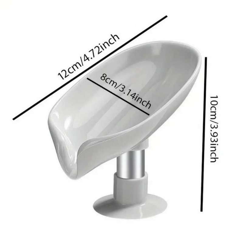 2pcs No-Drill Suction Cup Soap Shelf | Wall-Mounted Drainable Storage Rack for Bathroom & Kitchen