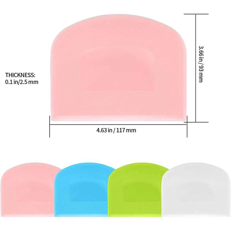 5 Pcs Dough Scraper, Plastic Bowl Scraper, Bench Cutter Scraper, Multipurpose Bread Dough Scraper