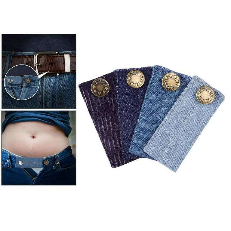 4 Pieces Denim Waist Extenders Button for Pants Jeans Trousers Skirt Adjustable Waistband Extender