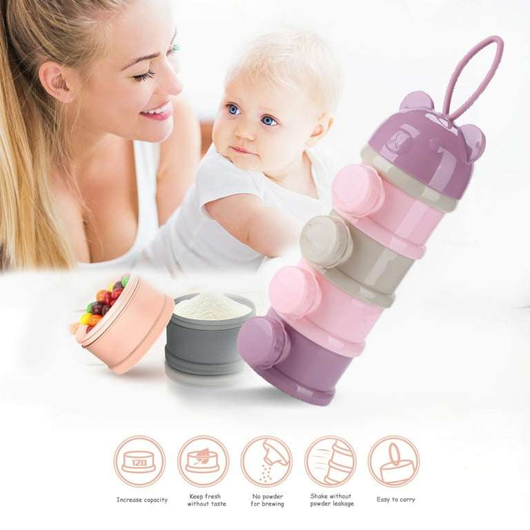 4 Layers Baby Formula Milk Powder Dispenser Infant Snack Storage Container