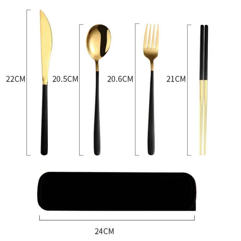 1 Set Tableware Set Food Grade Rust-proof Heat-Resistant Mirror Polish Grip Comfortable Dinning