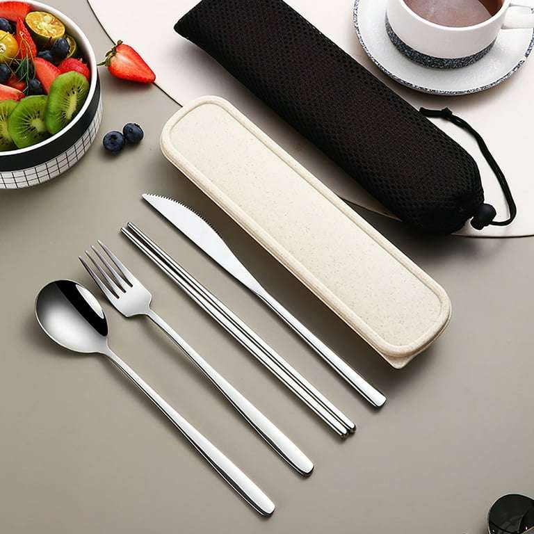 1 Set Tableware Set Food Grade Rust-proof Heat-Resistant Mirror Polish Grip Comfortable Dinning