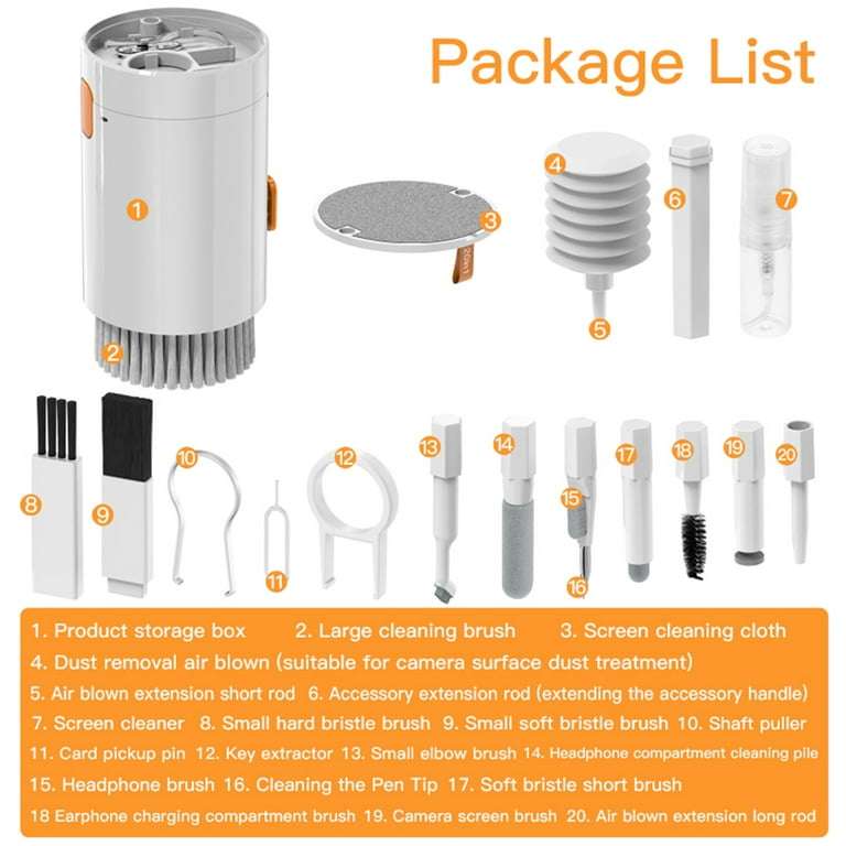 Laptop Screen Keyboard Cleaning Kit, 20 in 1 Electronic Cleaning Brush Tool Kit, Cell Phone Cleaning