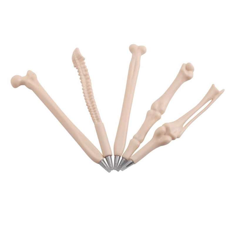 5Pcs Creative Bone Ballpoint Pens Party Decorative Ballpoint Pens Realistic Bone Shape Pens(Blue)