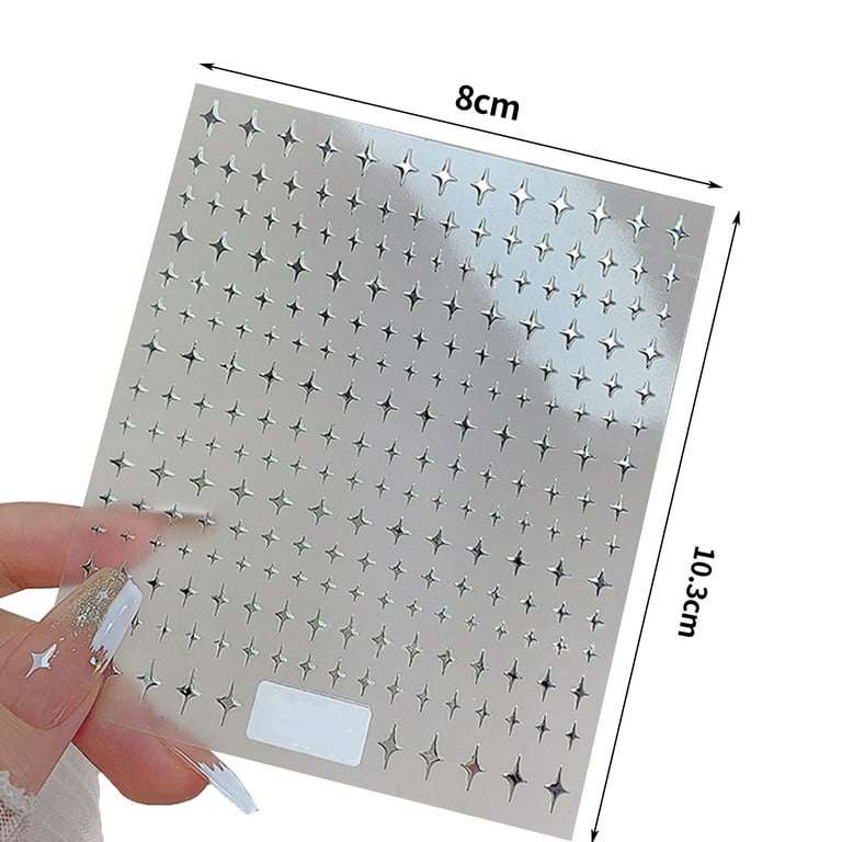 4pcs Shiny Star Nail Art Stickers 3D Ultra-thin Star Decals DIY Manicure Nail Adhesive Decoration