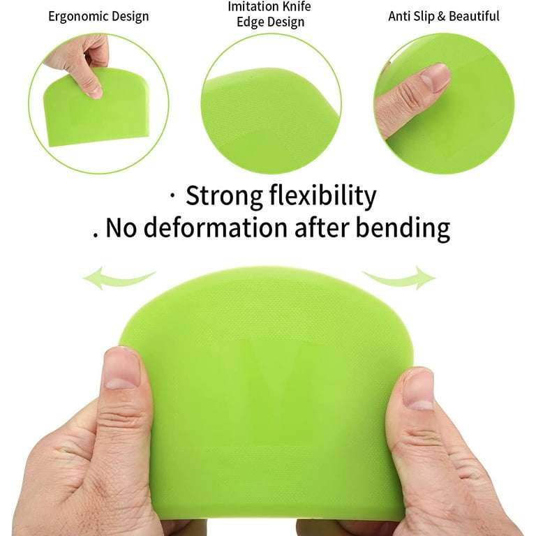 5 Pcs Dough Scraper, Plastic Bowl Scraper, Bench Cutter Scraper, Multipurpose Bread Dough Scraper