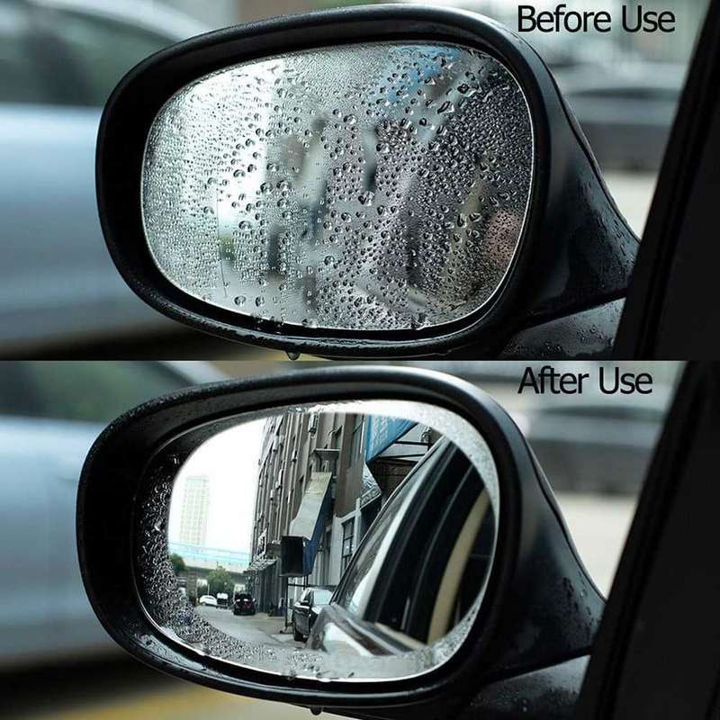 2pcs Car Rearview Mirror Protective Anti-fog Anti-glare Oval Film 100x145MM