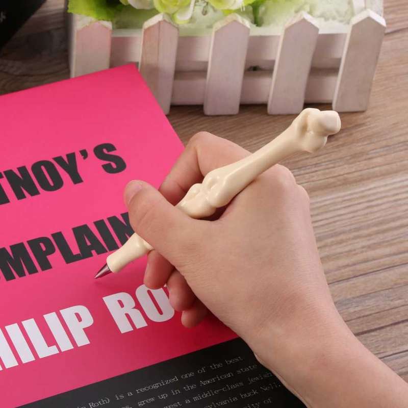 5Pcs Creative Bone Ballpoint Pens Party Decorative Ballpoint Pens Realistic Bone Shape Pens(Blue)