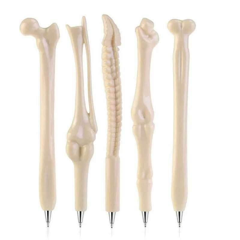 5Pcs Creative Bone Ballpoint Pens Party Decorative Ballpoint Pens Realistic Bone Shape Pens(Blue)