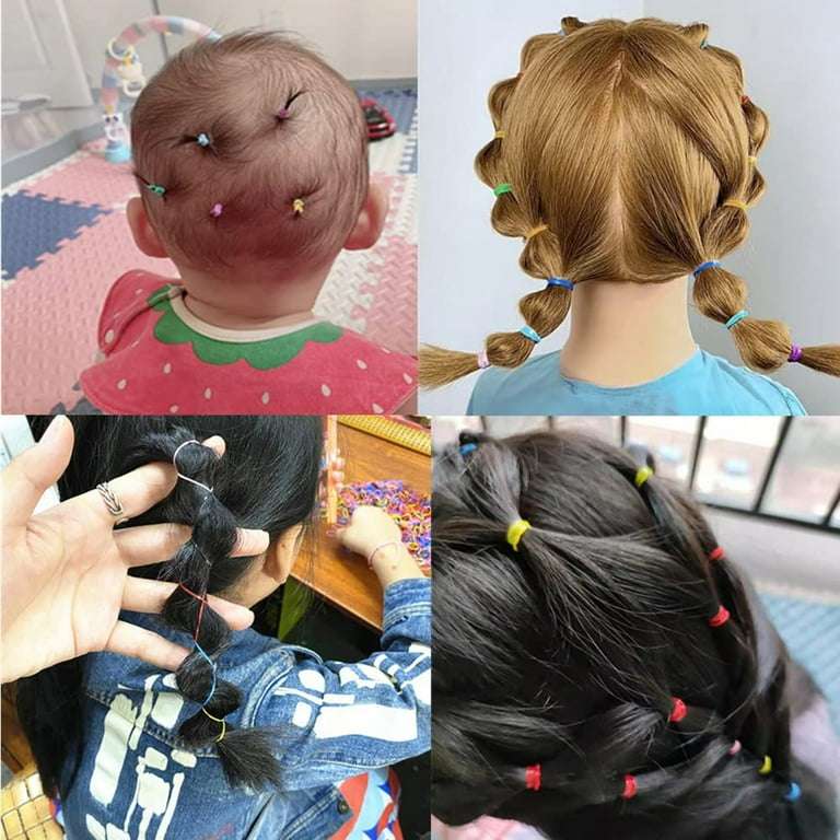 2000pcs Mini Nylon Colorful Disposable Hair Ties with Storage Bag Perfect for Girls
