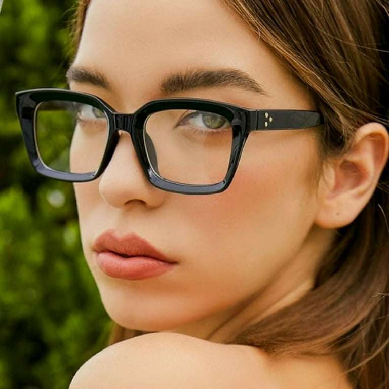 Square Thick Chunky Frame Shades for Men Women Retro Rectangle Trendy Unisex Hip Hop Y2K Retro Simpl