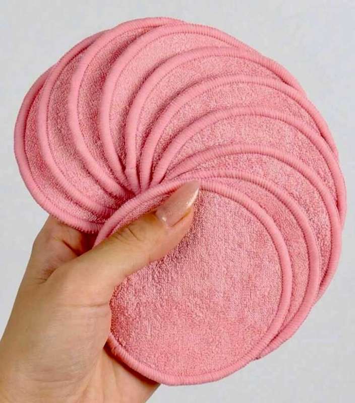 10 Pack Makeup Remover Pads Reusable Microfibre Round Face Pads for Face Eyes Lips Washable Face