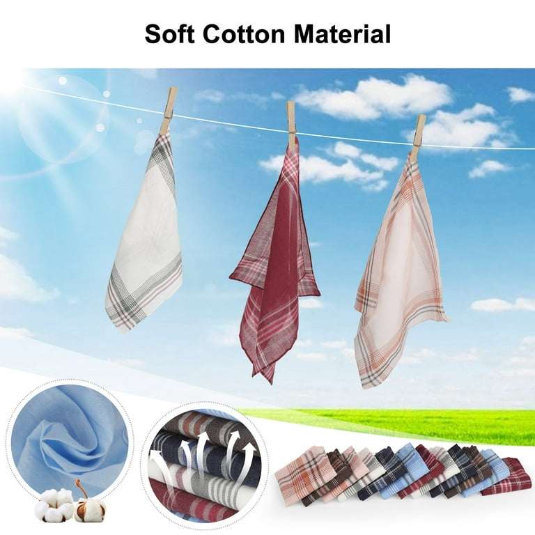 12 Pcs Handkerchiefs for Men,Classic Design Mens Handkerchiefs,Premium Fabric Handkerchief Cotton