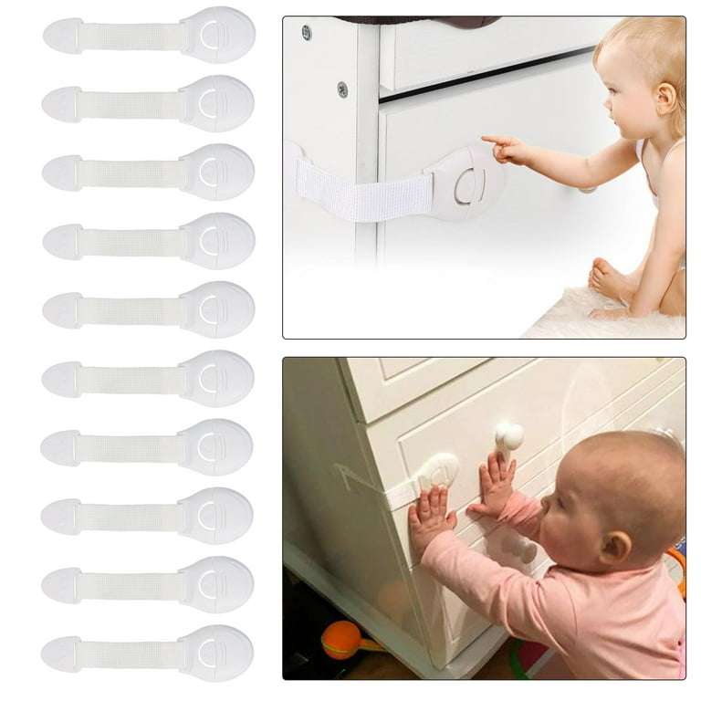 10Pcs Adjustable Baby Safety Locks Straps Latches for Kids Proofing Cabinets