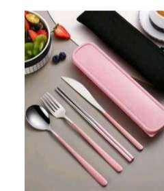 1 Set Tableware Set Food Grade Rust-proof Heat-Resistant Mirror Polish Grip Comfortable Dinning