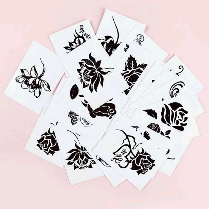 Temporary Water Transfer Tattoos 20Pcs Rose Flower Body Hand Face Stickers