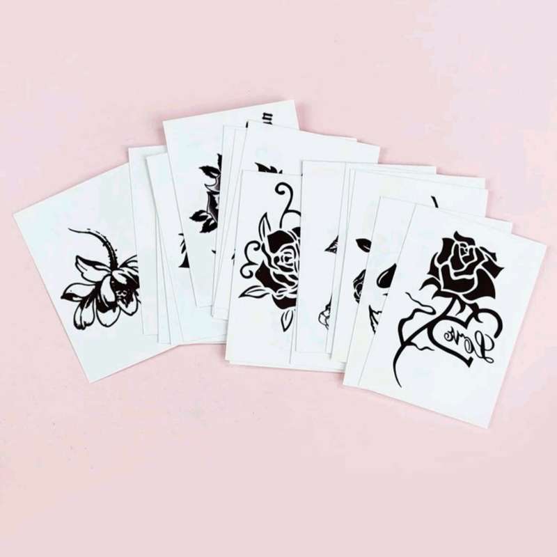 Temporary Water Transfer Tattoos 20Pcs Rose Flower Body Hand Face Stickers