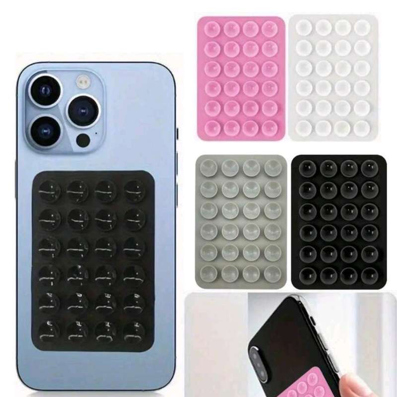 4 pcs Silicone Phone Sticky Grip, Suction Phone Case Mount for iPhone & Android, Hands-Free
