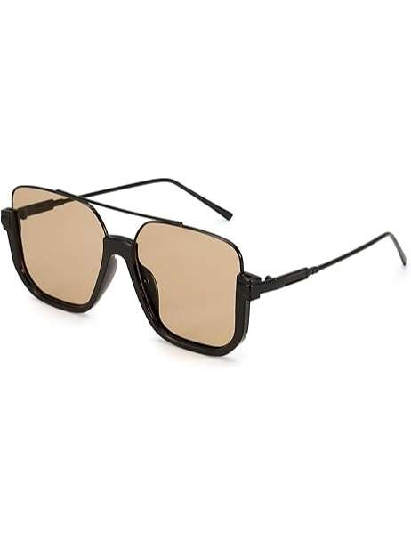 Double Bridge Square Sunglasses For Women Men Metal Frame Outdoor Sun Shades For Driving